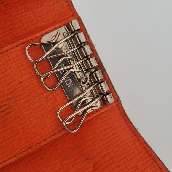 Fendi 6 Ganci Pu/Kaki Zucca Key Case Wallet Hooks Canvas Leather Wallet Folding - Picture 5 of 11